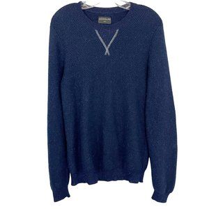 GoodLife Mens Navy Blue Crewneck Pullover Sweater Alpaca Cotton - Size Small